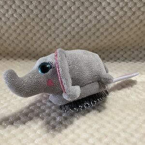 Wet Brush Plush Gray and Pink Elephant Stuffed Animal Brush Cover and Mini Brush